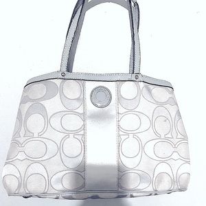Coach handbag purse light grey